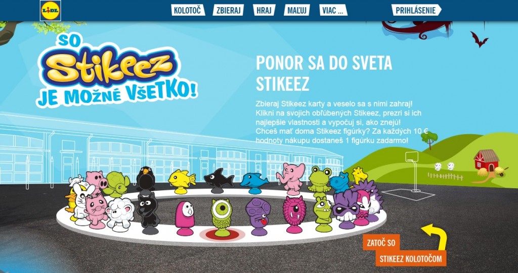 kampaň Lidl so Stikeez zacielil na rodinu - microsite