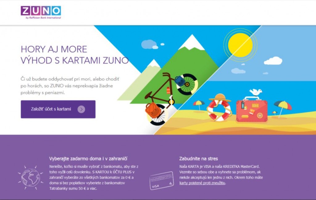 kampaň Leto podľa Zuno-ZUNO_hory a more vyhod_landing page
