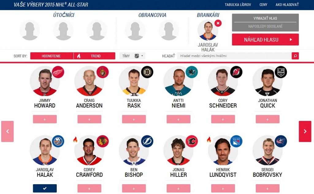 Rádio Expres Hlasujme spolu za Jara Haláka do NHL All-Star game 2015!