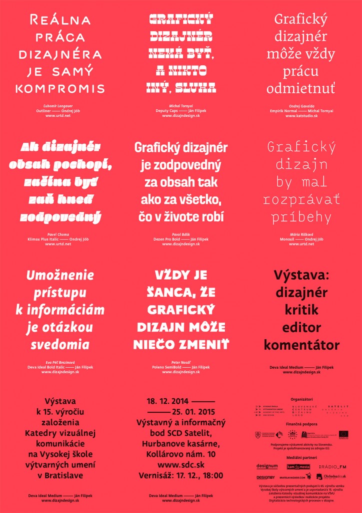 Výstava VŠVU dizajnér – kritik – editor – komentátor - plagat