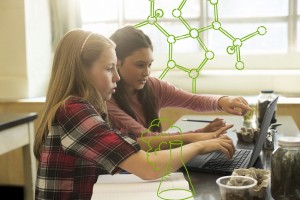 Female Students with Chromebook 11 Notebook