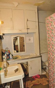 The one bathroom in Castro's house that was shared by all of the occupants.