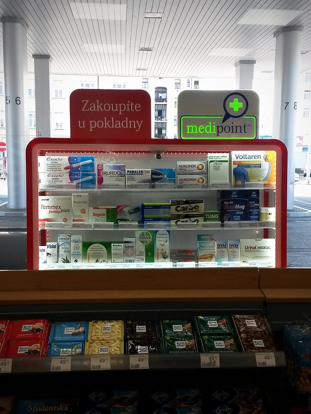 Benzina, Medipoint, Unipetrol, predaj liekov na čerpacích staniciach