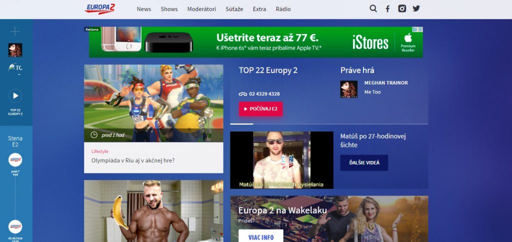 Rádio Europa 2 redizajnovalo svoju webovú stránku