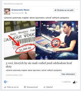 podovodny inzerat odkazujuci na napodobeninu sme.sk prtsc facebook 24.8.2016