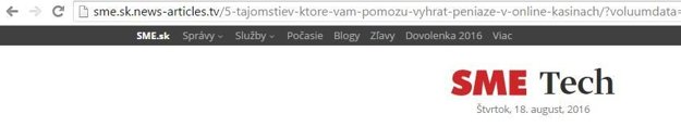 url adresa clanku vytvoreneho podvodnikmi - na napodobenine stranky SME.sk