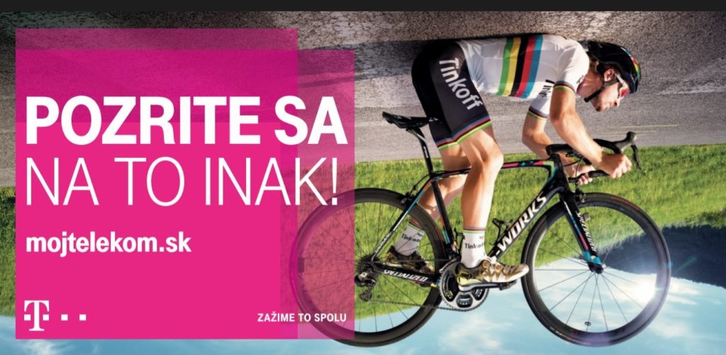 ukazka vizual billboard - kampan Pozrite sa na to inak! - Peter Sagan, zdroj Slovak Telekom