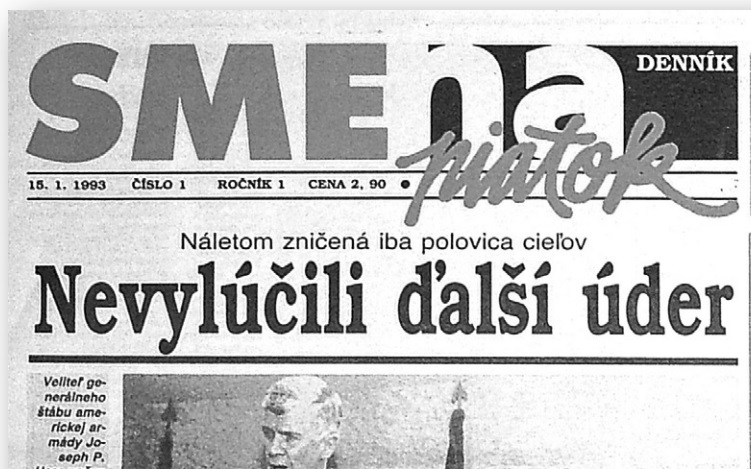 Denník SME vznikol 15. januára 1993, pred 24 rokmi