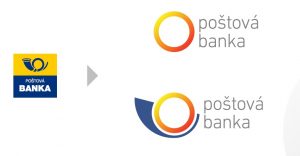 Poštová banka - logo - nove a predchadzajuce