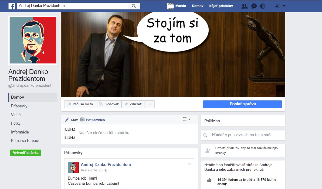 FB Andrej Danko Prezidentom prtsc 4.2.2017