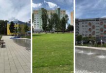 V Podunajských Biskupiciach testujú novú fontánu. Park na Uzbeckej sa blíži k otvoreniu