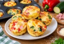 RECEPT: Vaječné muffiny so šunkou, syrom a zeleninou: rýchla večera z jednej formy